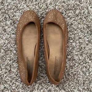 Brown flats with gems